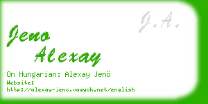 jeno alexay business card