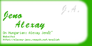 jeno alexay business card